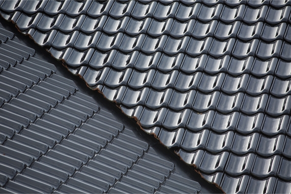 Pressed metal and concrete tile coatings